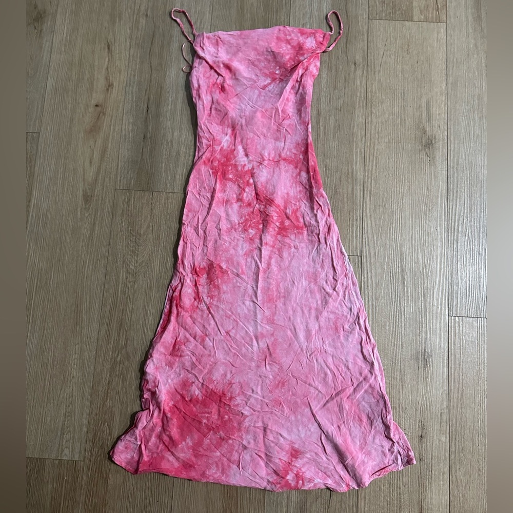 pink tye dye midi dress